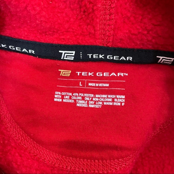 Tek Gear Red Pull Over Hoodie Sweatshirt - Picture 3 of 5